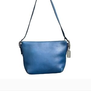Vintage Y2K COACH Blue  Leather Mini Shoulder Bag Purse.New Without Tags